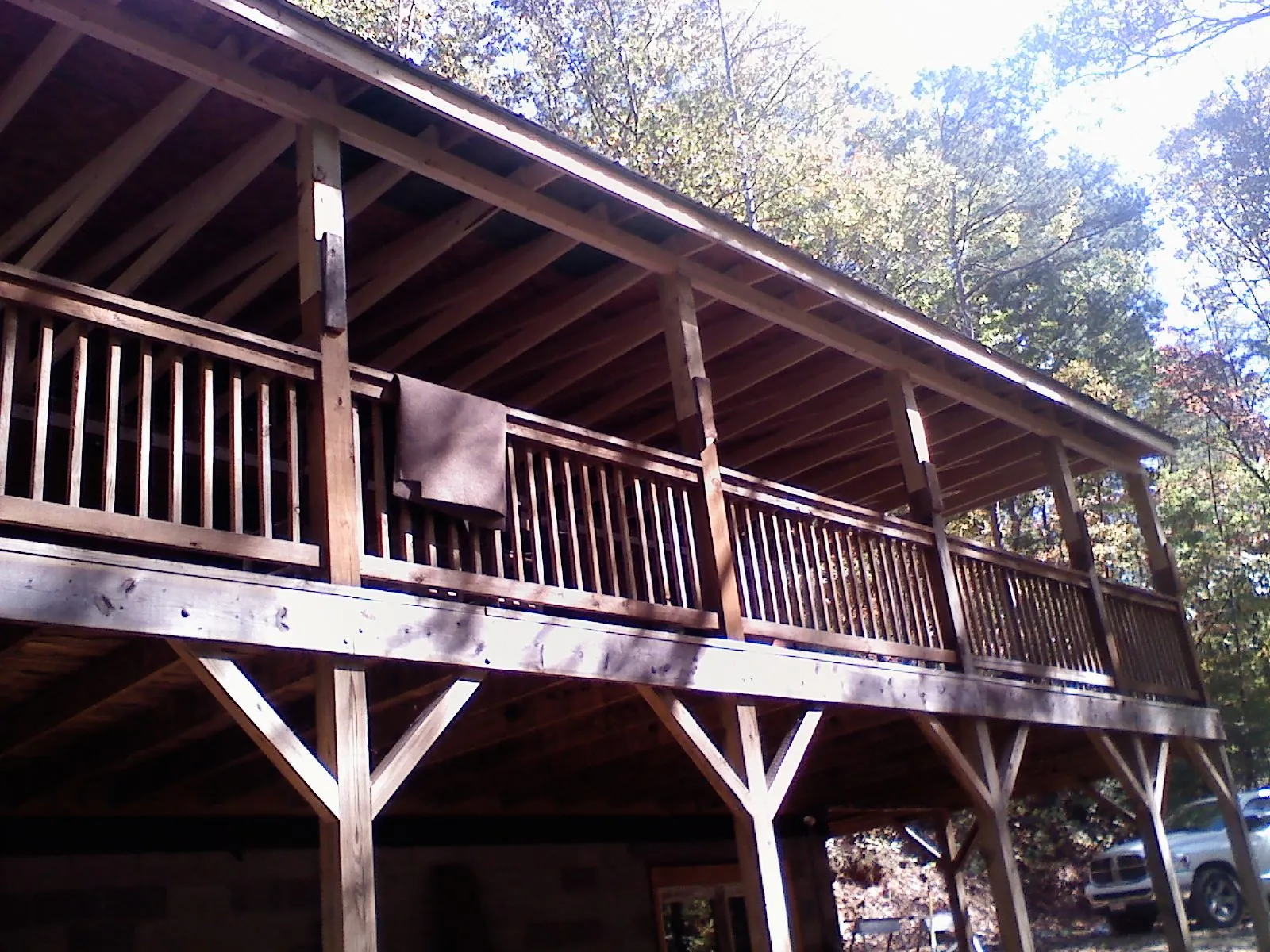 Timber framing under a new elevated porch and deck — Roof Leak Repair in Whitleyville by Roofing Brothers